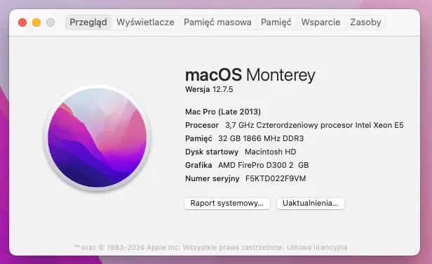 Apple Mac Pro (Late 2013) — About This Mac