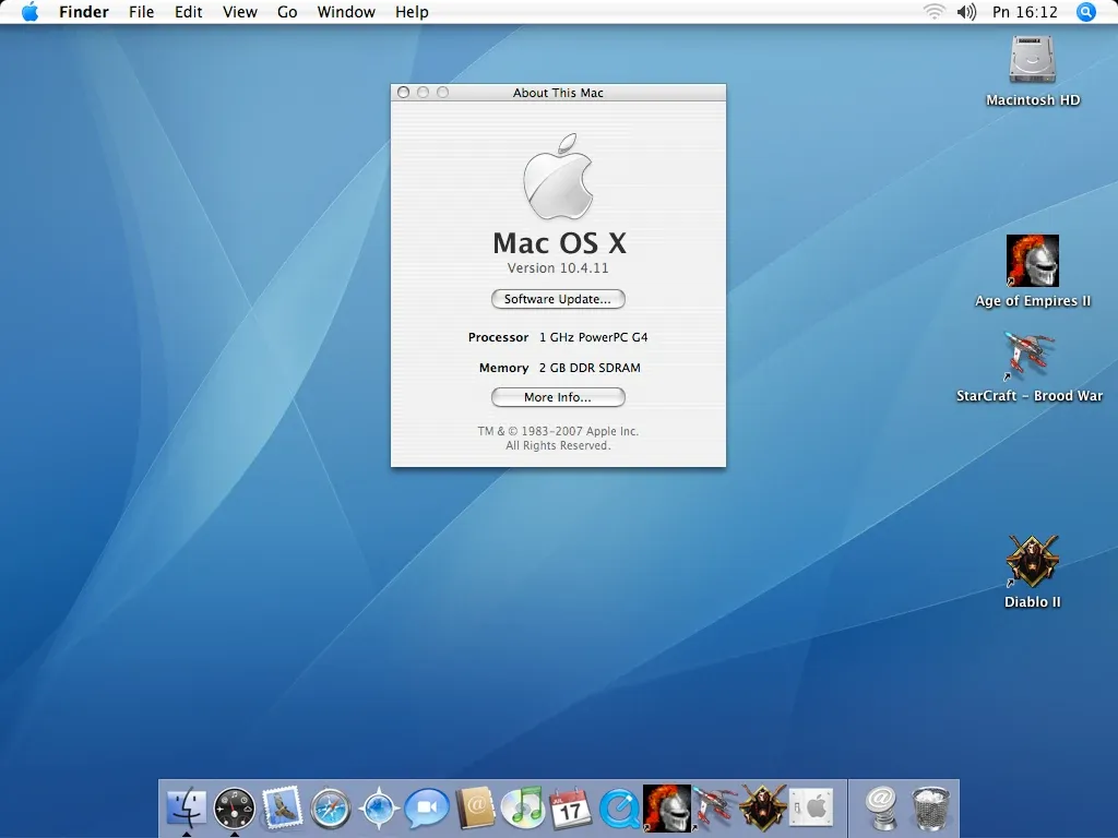 Apple iMac G4 15-inch — About This Mac