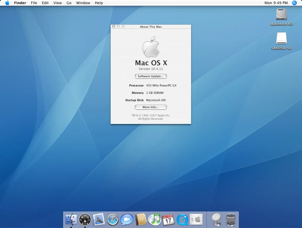 Apple Power Mac G4 Cube — About This Mac