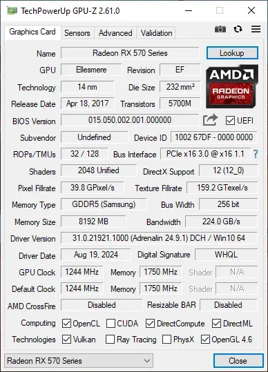 Apple Mac Pro 4,1 — GPU-Z
