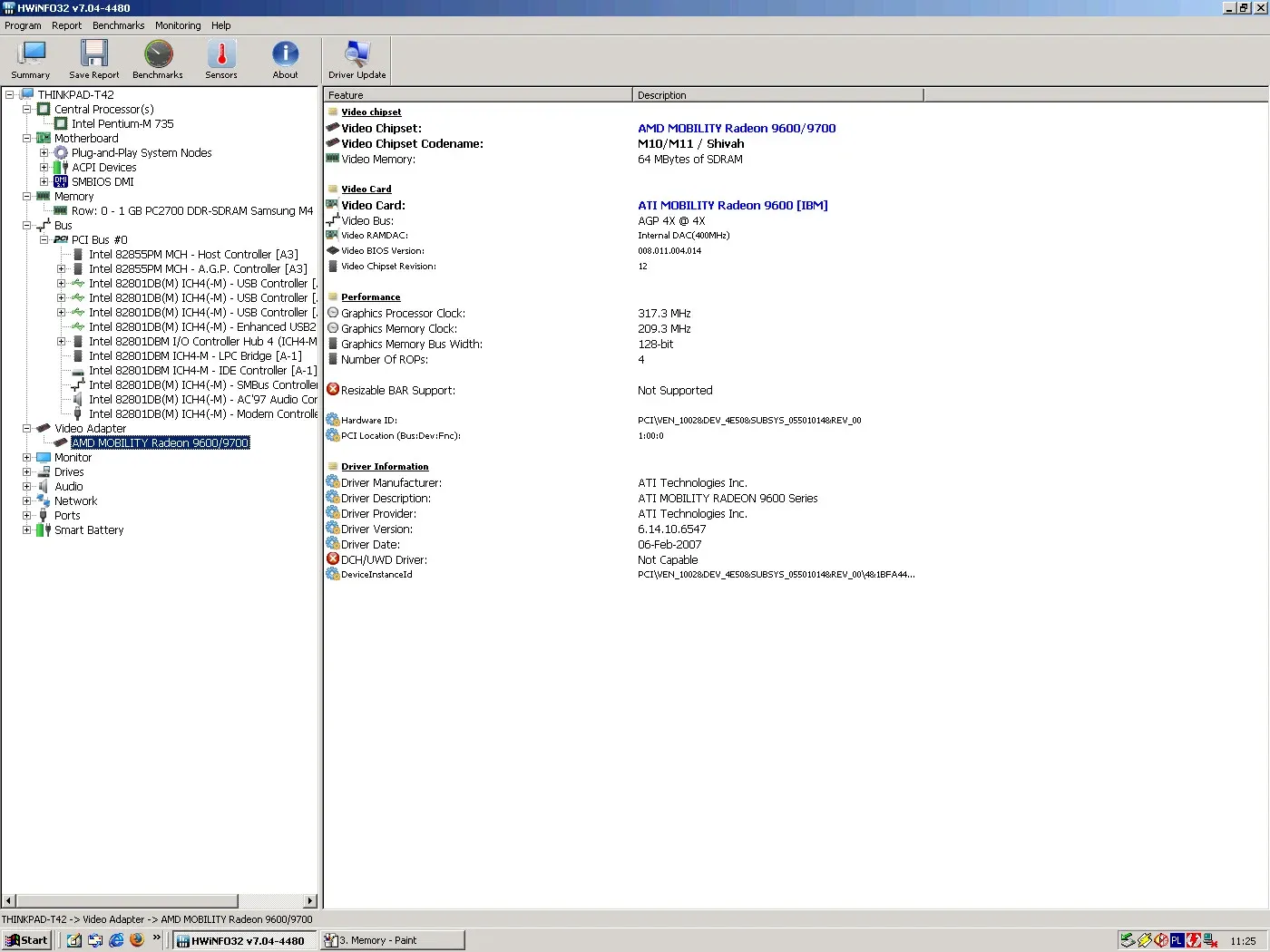 IBM ThinkPad T42 1.7 GHz — HWiNFO video