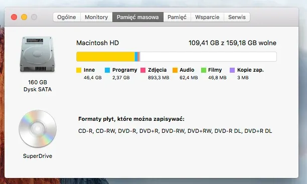 Apple iMac 20-inch (Early 2009) — Storage